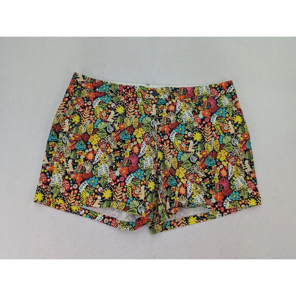 crown & ivy Pants - Crown & Ivy Women's Short Size 24W Floral Jungle Print Chino Casual